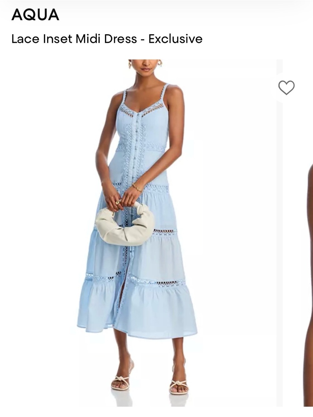 Aqua Pale Blue Lace-Panel Maxi Dress